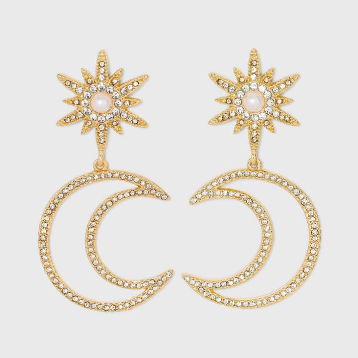 Sugarfix By Baublebar Star And Moon Drop Earrings - Gold