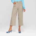 Women's Plaid Wide Leg Cropped Suiting Pants - Who What Wear Yellow/black