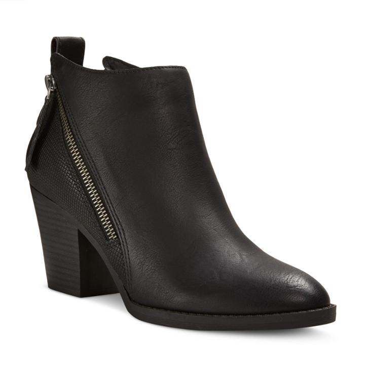 Women's Dv Jameson Wide Width Double Side Zip Booties - Black 7.5w,