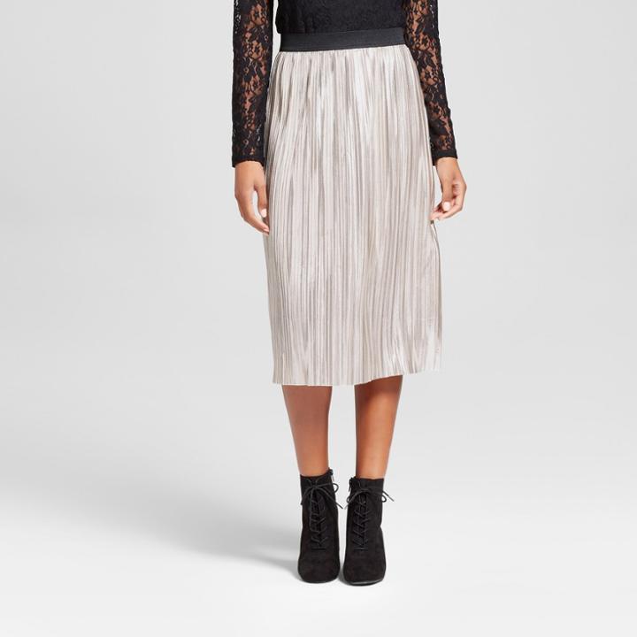 Women's Metallic Pleated Skirt - Xhilaration