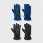 Boys' 2pk Fleece Gloves - All In Motion Black/blue