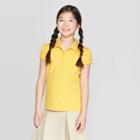 Girls' Short Sleeve Interlock Uniform Polo Shirt - Cat & Jack Gold