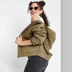 Women's Hooded Quilted Jacket - Wild Fable Olive Green