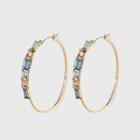 Hoop Earrings With Multi-shape Rhinestones - A New Day Brown