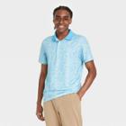 Men's Wave Print Short Sleeve Performance Polo Shirt - Goodfellow & Co Blue