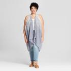 Women's Plus Size Striped Vest Kimono Jackets - Universal Thread Chambray