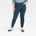 Women's Plus Size High-rise Corduroy Skinny Jeans - Universal Thread Dark Teal Green