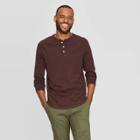 Men's Regular Fit Long Sleeve Jersey Henley Shirt - Goodfellow & Co Oxford Brown