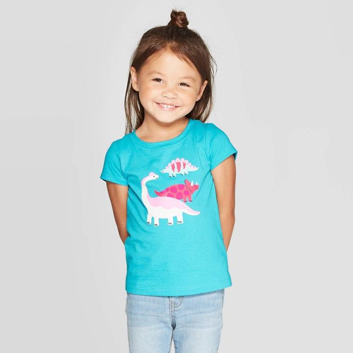 Toddler Girls' Short Sleeve Graphic T-shirt - Cat & Jack Turquoise