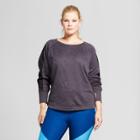Women's Plus-size Colorblocked Long Sleeve Tech Fleece Crew - C9 Champion Dark Gray Heather 4x, Dary Gray Heather