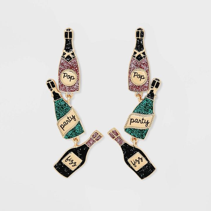 Sugarfix By Baublebar 'champagne Problems' Statement Earrings - Pink/green/black