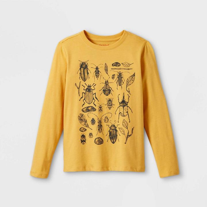 Boys' Bugs Graphic Long Sleeve T-shirt - Cat & Jack Mustard Yellow