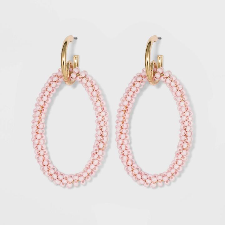Sugarfix By Baublebar Sleek Hoop Earrings - Blush, Women's