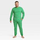 Ev Holiday Men's Striped 100% Cotton Matching Family Pajama Set - Green