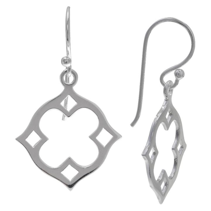 Distributed By Target Women's Polished Moroccan Drop Earrings In Sterling Silver - Gray