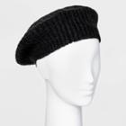 Women's Rib Knit Beret - A New Day Black