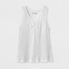 Girls' Sleeveless Peplum Tank Top - Art Class Fresh White