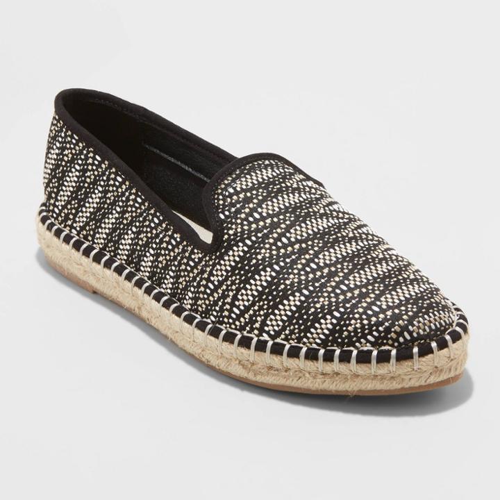 Women's Carly Woven Espadrille Flat - Universal Thread Black