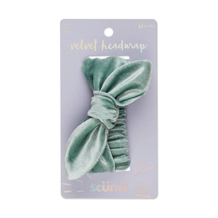 Scunci Velvet Laura Polko Bow Headwrap Teal