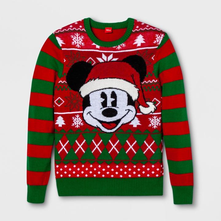 Men's Mickey Mouse & Friends Mickey's Holiday Hat Long Sleeve Sweatshirt - Dragon