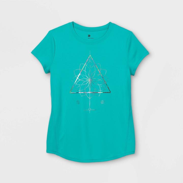Girls' Short Sleeve Floral Graphic T-shirt - All In Motion Green