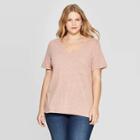 Women's Plus Size Short Sleeve V-neck Pocket T-shirt - Universal Thread Brown