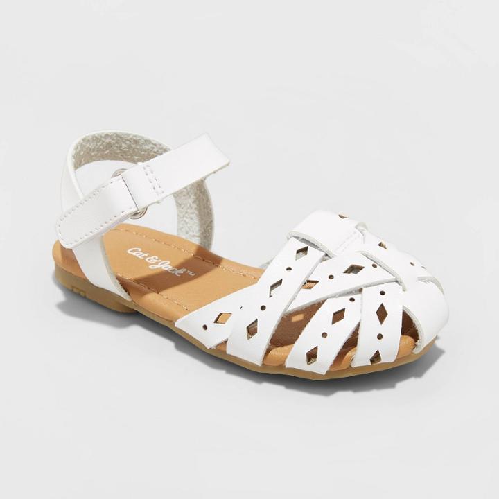 Toddler Girls' Elysia Huarache Sandals - Cat & Jack White 5, Toddler Girl's