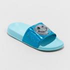 Girls' Aneta Glitter Emoji Slide Sandals - Cat & Jack Turquoise