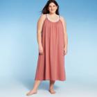 Women's Plus Size Midi Cover Up Dress - Kona Sol Mauve