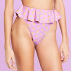 Women's Flutter Heart Print Bikini Bottom - Stoney Clover Lane X Target Lavender/orange Xxs