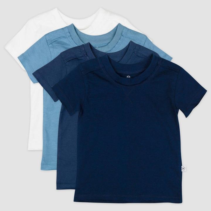 Honest Baby 4pk Organic Cotton Short Sleeve T-shirt - Blue Newborn