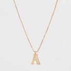 Gold Plated Initial A Pendant Necklace - A New Day Gold, Gold - A