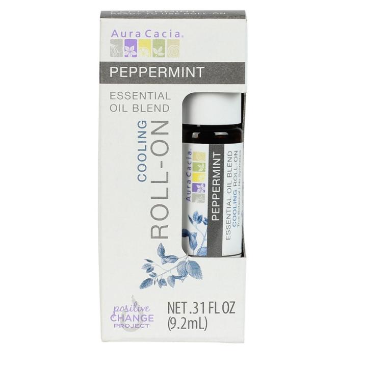 Aura Cacia Peppermint Essential Oil Roll-on - .31 Fl Oz