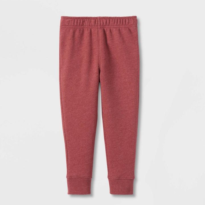 Toddler Boys' Fleece Pull-on Pants - Cat & Jack Burgundy