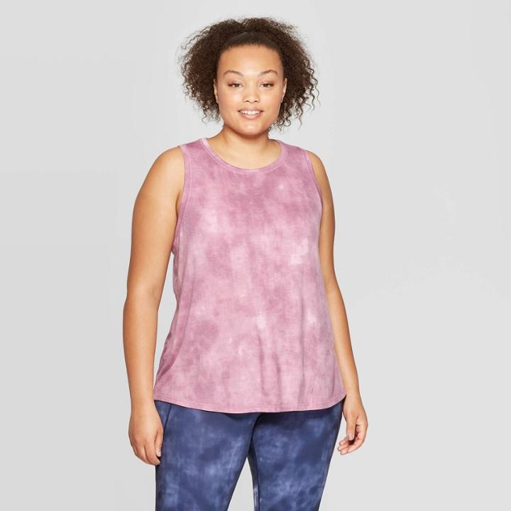 Women's Plus Size Marble Print Active Tank Top - C9 Champion Mauve (pink)