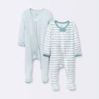 Baby Boys' 2pk Sleep N' Play - Cloud Island Aqua Blue Newborn