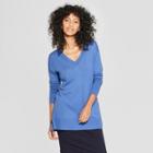 Women's V-neck Luxe Pullover Sweater - A New Day Blue