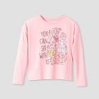 Girls' Disney Princess Sit With Us Pullover Long Sleeve Graphic T-shirt - Pink