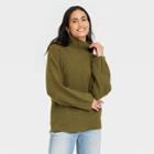 Women's Mock Turtleneck Seam Front Pullover Sweater - Universal Thread Green