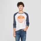 Men's Long Sleeve Cascadia Raglan Graphic T-shirt - Awake White/navy M,