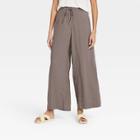 Women's Mid-rise Wide Leg Pants - A New Day Brown