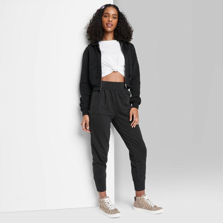 Women's Beach Tapered Pants - Wild Fable Black