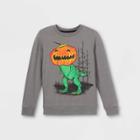 Boys' Dino 'jack-o-lantern' Graphic Long Sleeve T-shirt - Cat & Jack Charcoal Gray