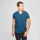 Men's Standard Fit V-neck Short Sleeve T-shirt - Goodfellow & Co Thunderbolt Blue
