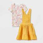 Toddler Girls' Heart Top & Skirtall Set - Cat & Jack Yellow