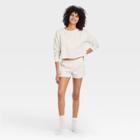 Women's Leopard Print Fleece Lounge Shorts - Colsie White