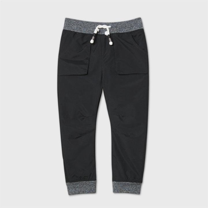 Toddler Boys' Lined Pull-on Pants - Cat & Jack Black