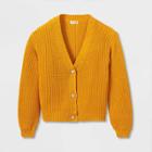Girls' Button-front Cardigan - Cat & Jack Medium Mustard Yellow
