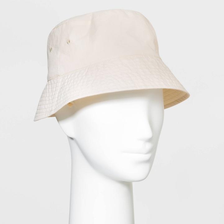 Women's Nylon Bucket Hat - Wild Fable Beige