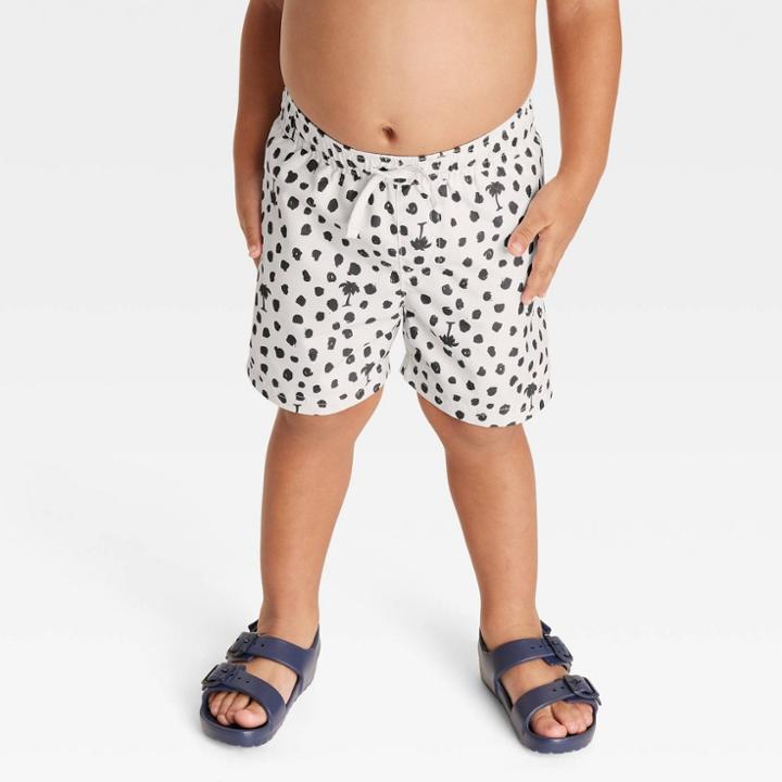 Toddler Boys' Tree Swim Shorts - Cat & Jack Off-white